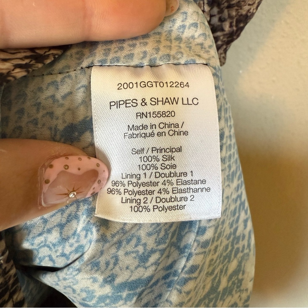 Veronica Beard Teagan Python Print Ruched Silk Dress Size 4 - Picture 11 of 12